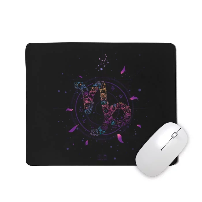 Capricorn Floral Zodiac Mousepad