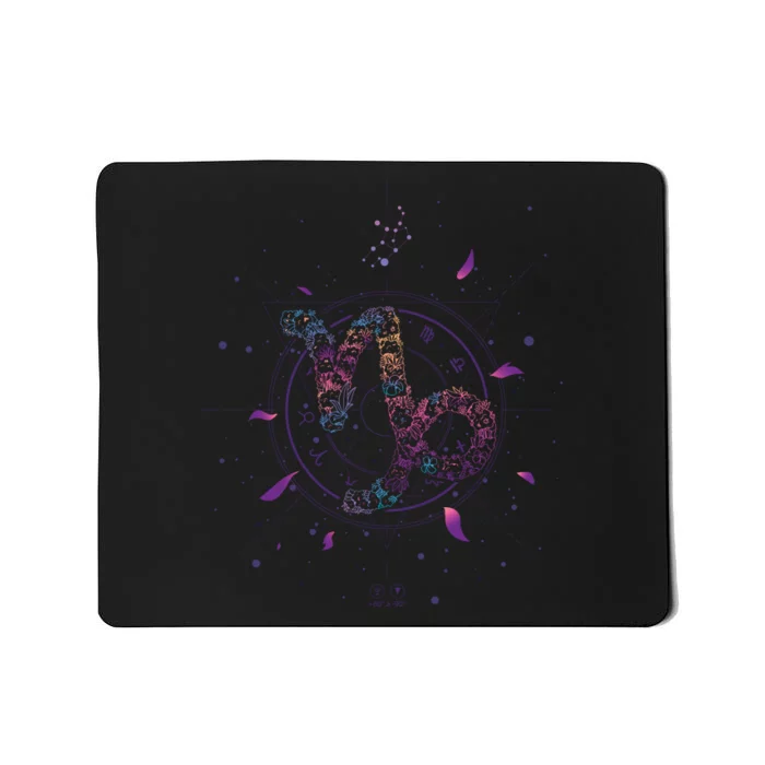 Capricorn Floral Zodiac Mousepad