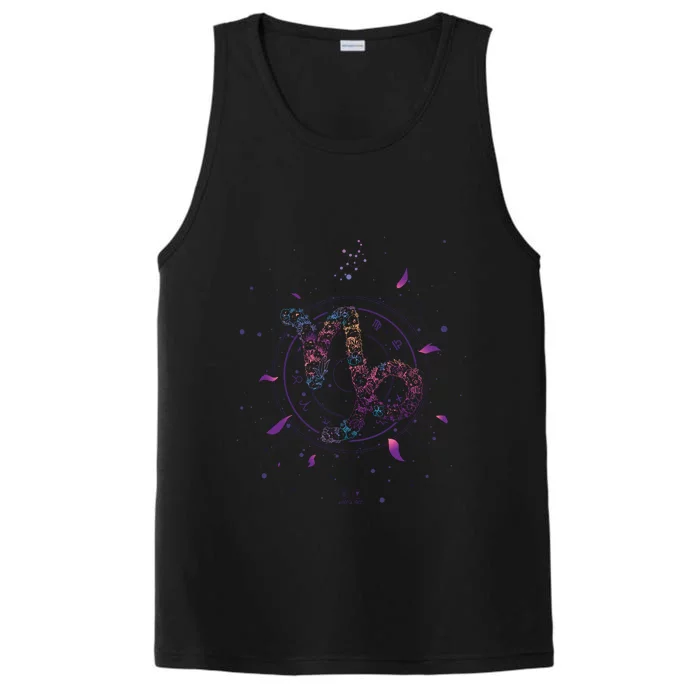 Capricorn Floral Zodiac Performance Tank