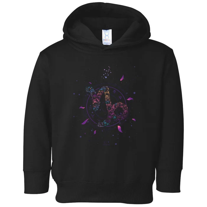 Capricorn Floral Zodiac Toddler Hoodie