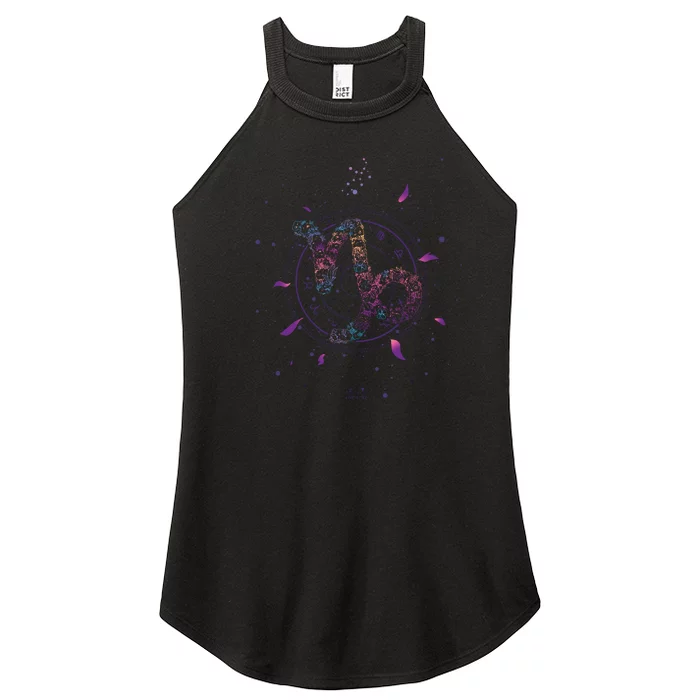 Capricorn Floral Zodiac Women’s Perfect Tri Rocker Tank