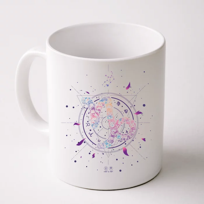 Capricorn Floral Zodiac Front & Back Coffee Mug