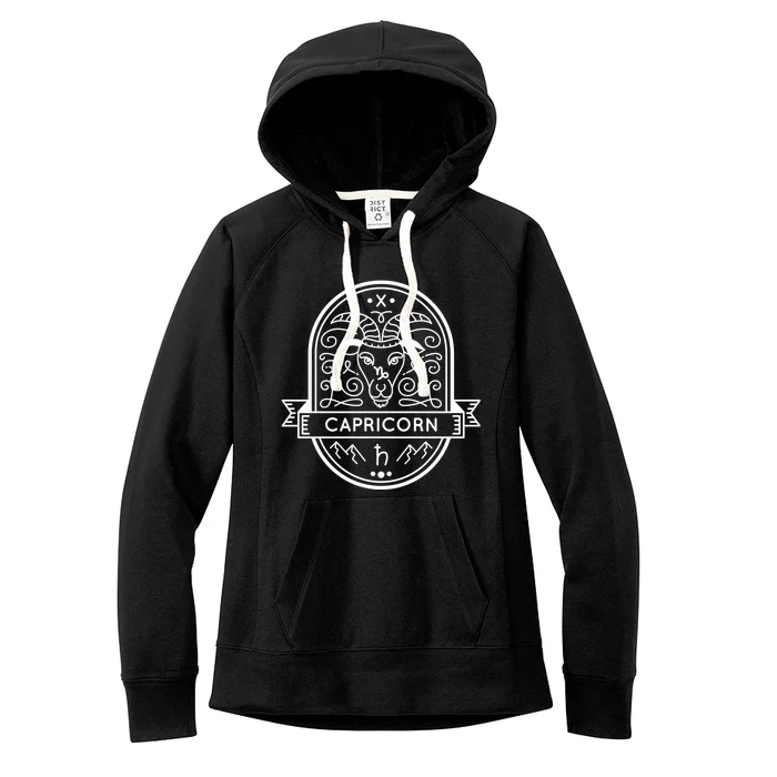 Capricorn Zodiac Symbol Design Women's Fleece Hoodie