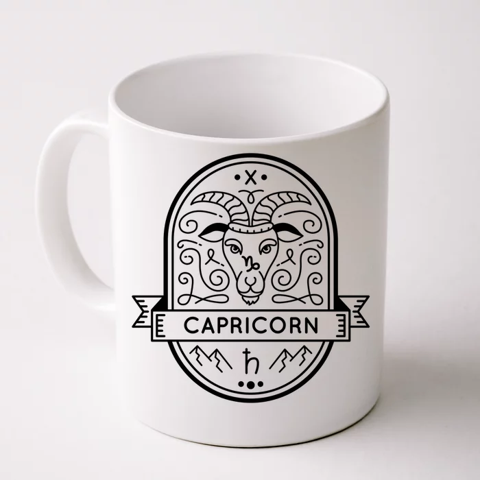 Capricorn Zodiac Symbol Design Front & Back Coffee Mug