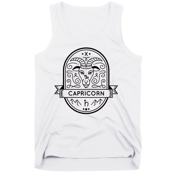 Capricorn Zodiac Symbol Design Tank Top