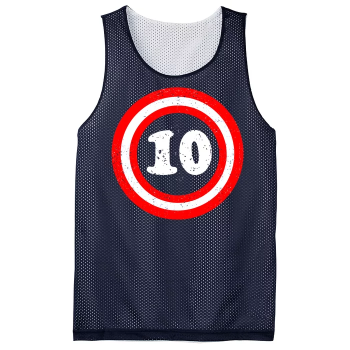 Captain 10th Birthday Mesh Reversible Basketball Jersey Tank