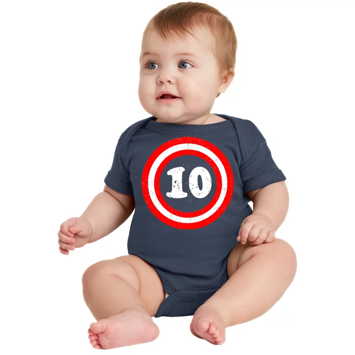 Captain 10th Birthday Baby Bodysuit