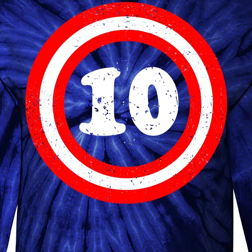 Captain 10th Birthday Tie-Dye Long Sleeve Shirt