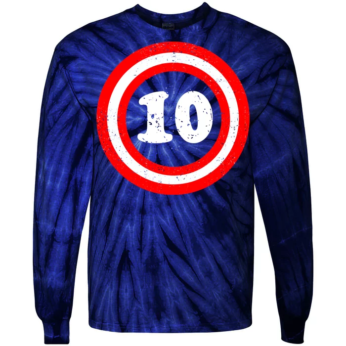 Captain 10th Birthday Tie-Dye Long Sleeve Shirt