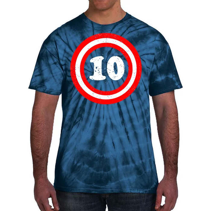 Captain 10th Birthday Tie-Dye T-Shirt