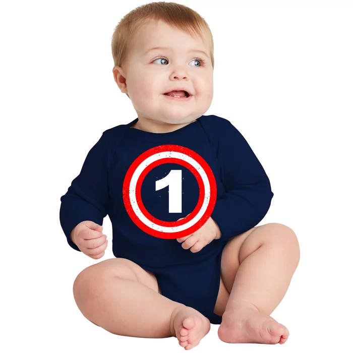 Captain 1st Birthday Baby Long Sleeve Bodysuit