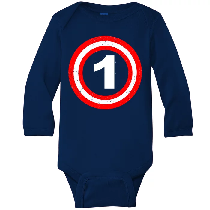 Captain 1st Birthday Baby Long Sleeve Bodysuit