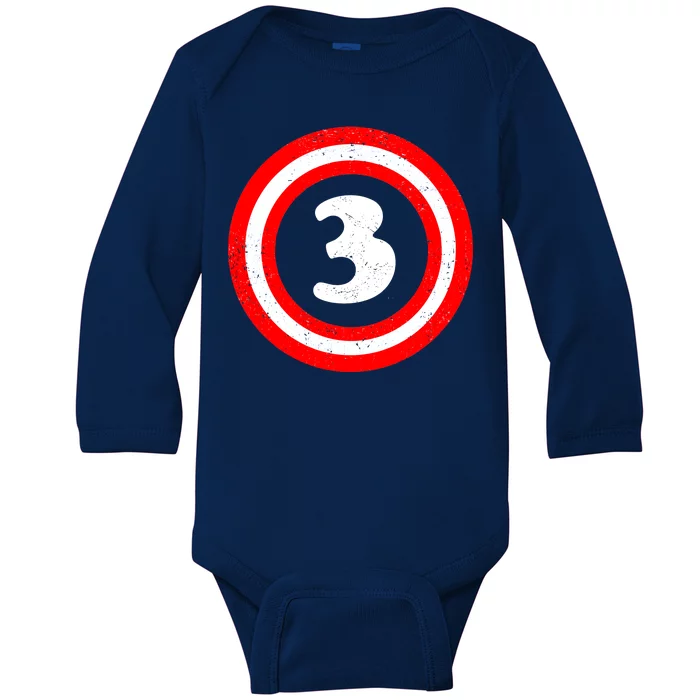 Captain 3rd Birthday Baby Long Sleeve Bodysuit