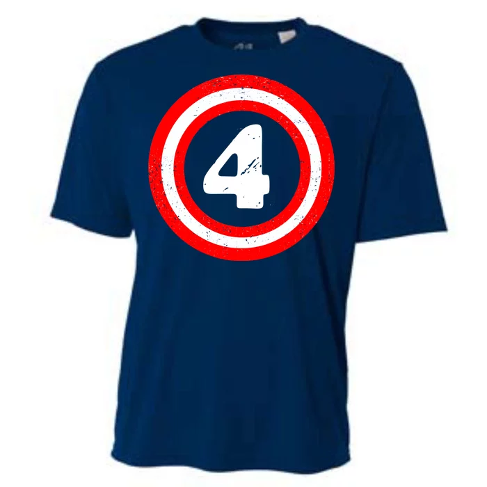 Captain 4th Birthday Cooling Performance Crew T-Shirt