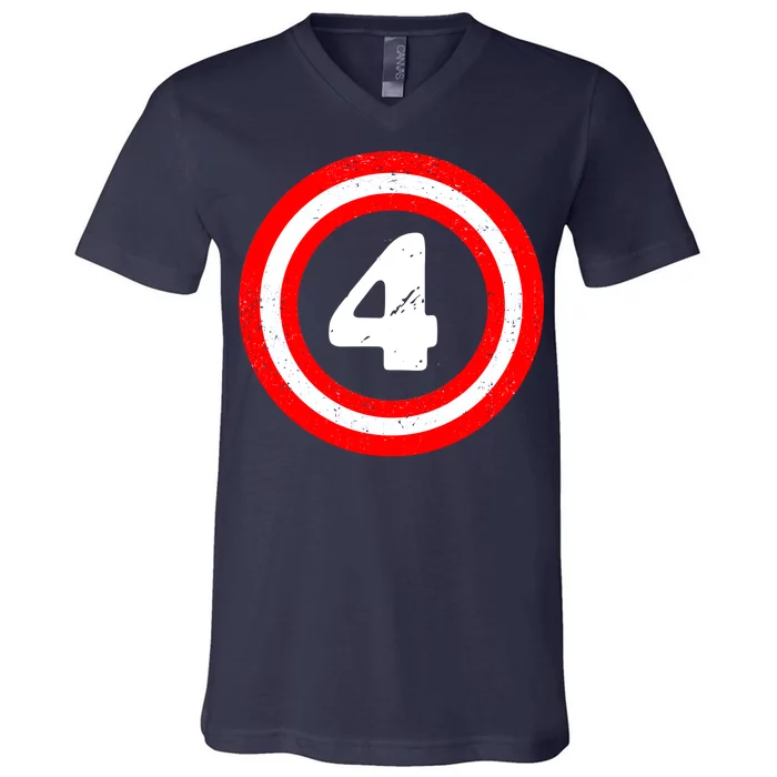 Captain 4th Birthday V-Neck T-Shirt