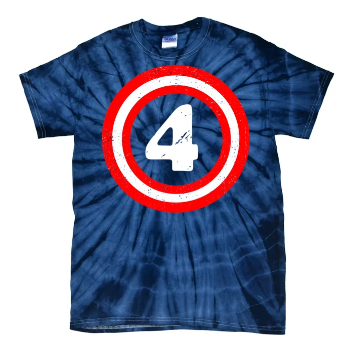 Captain 4th Birthday Tie-Dye T-Shirt