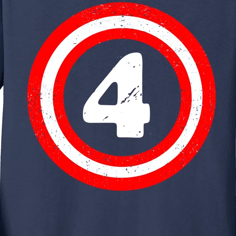 Captain 4th Birthday Kids Long Sleeve Shirt