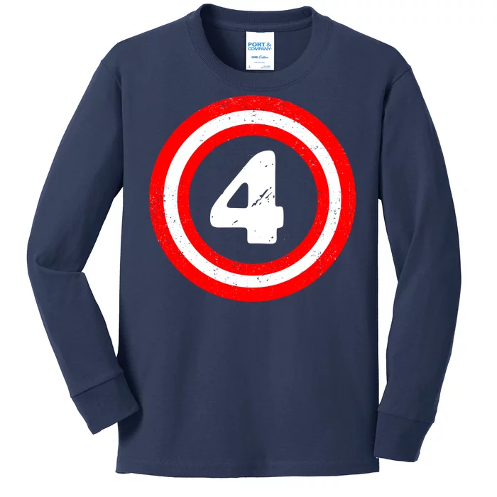 Captain 4th Birthday Kids Long Sleeve Shirt