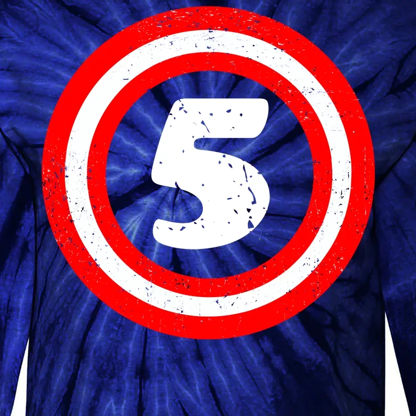 Captain 5th Birthday Tie-Dye Long Sleeve Shirt