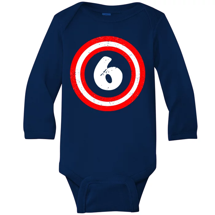 Captain 6th Birthday Baby Long Sleeve Bodysuit