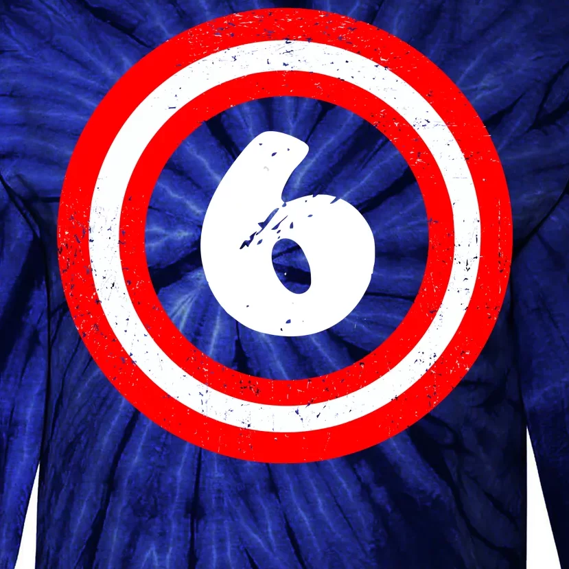 Captain 6th Birthday Tie-Dye Long Sleeve Shirt