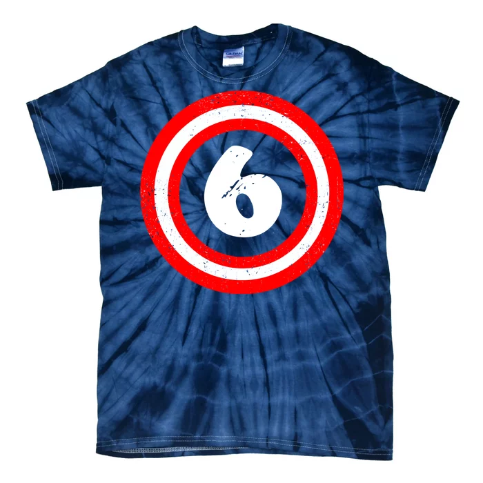 Captain 6th Birthday Tie-Dye T-Shirt