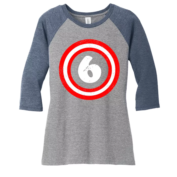 Captain 6th Birthday Women's Tri-Blend 3/4-Sleeve Raglan Shirt