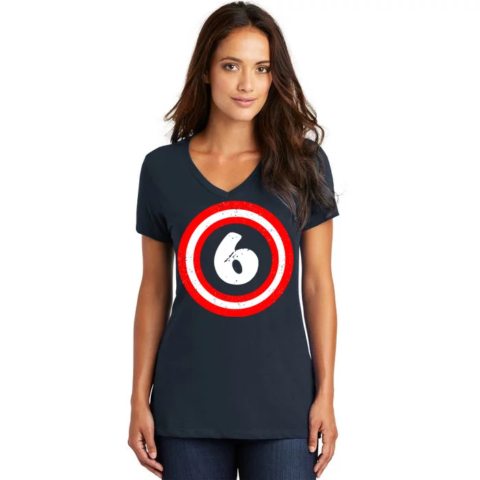 Captain 6th Birthday Women's V-Neck T-Shirt