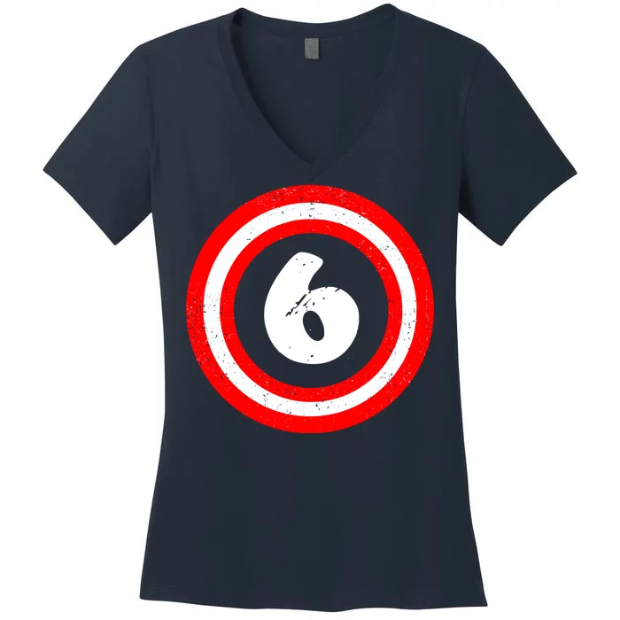 Captain 6th Birthday Women's V-Neck T-Shirt