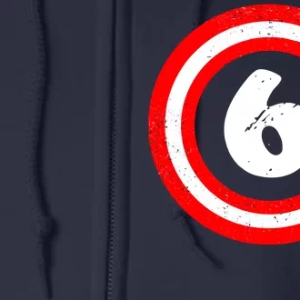 Captain 6th Birthday Full Zip Hoodie