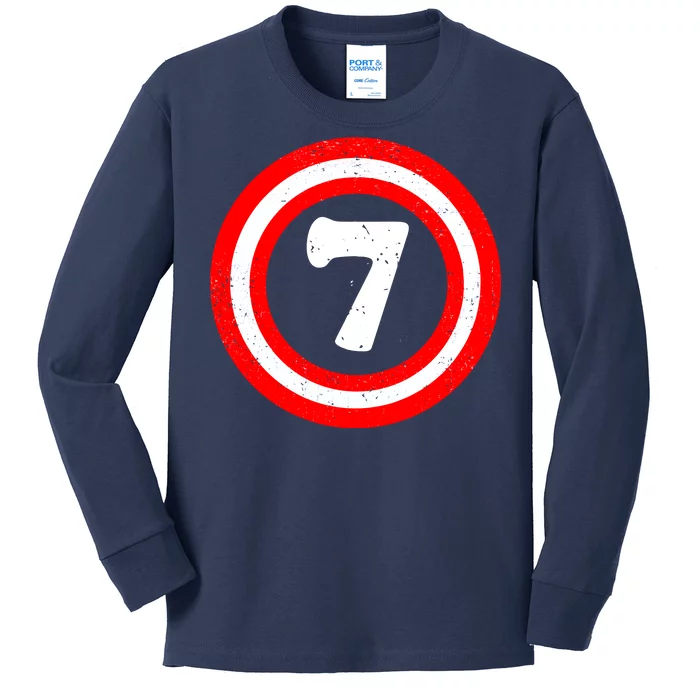 Captain 7th Birthday Kids Long Sleeve Shirt