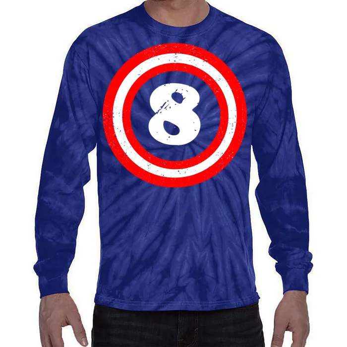 Captain 8th Birthday Tie-Dye Long Sleeve Shirt