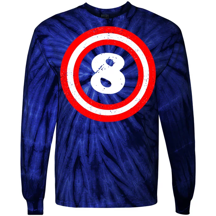 Captain 8th Birthday Tie-Dye Long Sleeve Shirt