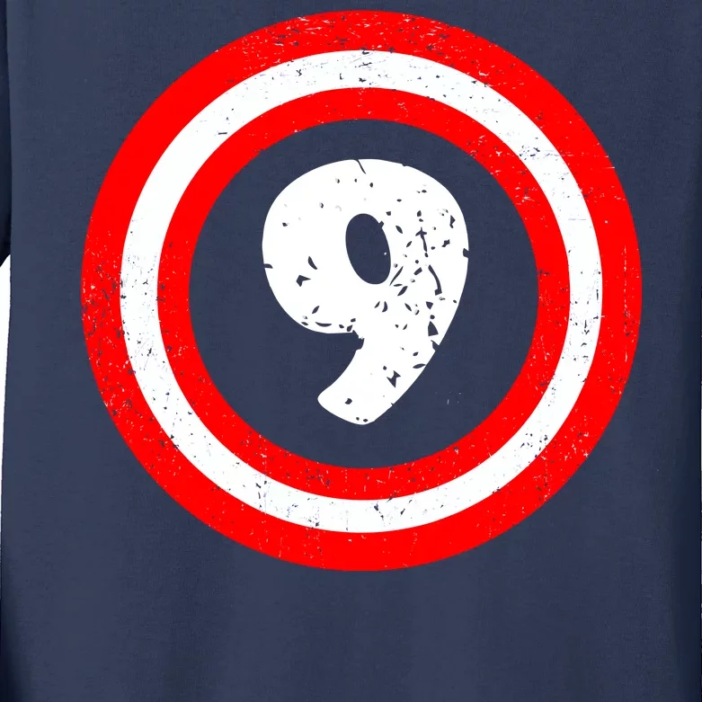 Captain 9th Birthday Kids Long Sleeve Shirt