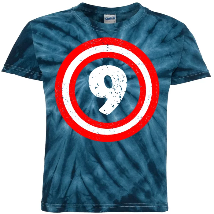 Captain 9th Birthday Kids Tie-Dye T-Shirt