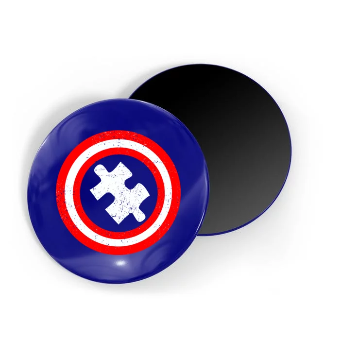 Captain Autism Distressed Shield Magnet