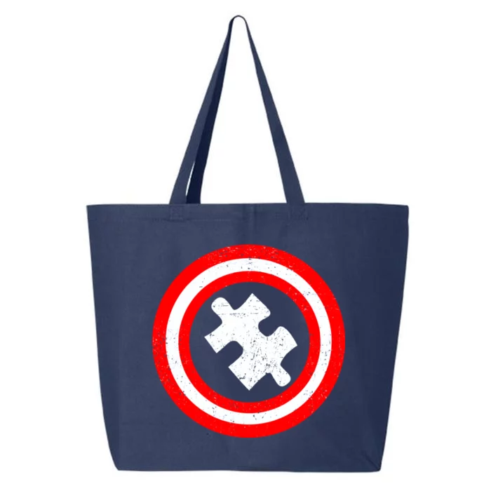 Captain Autism Distressed Shield 25L Jumbo Tote