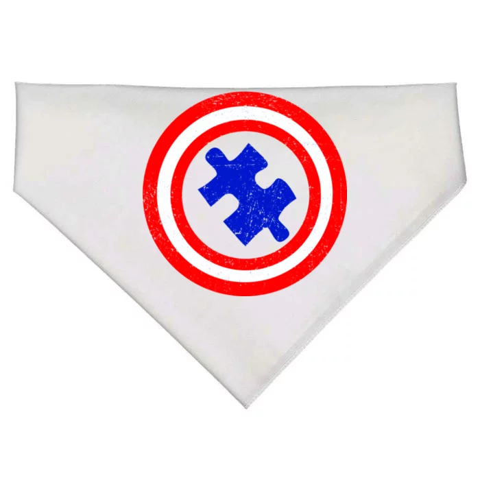 Captain Autism Distressed Shield USA-Made Doggie Bandana