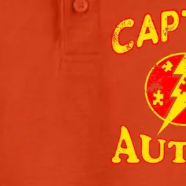 Captain Autism Superhero Logo Dry Zone Grid Performance Polo