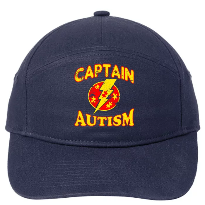 Captain Autism Superhero Logo 7-Panel Snapback Hat