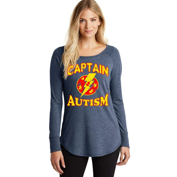 Captain Autism Superhero Logo Women's Perfect Tri Tunic Long Sleeve Shirt