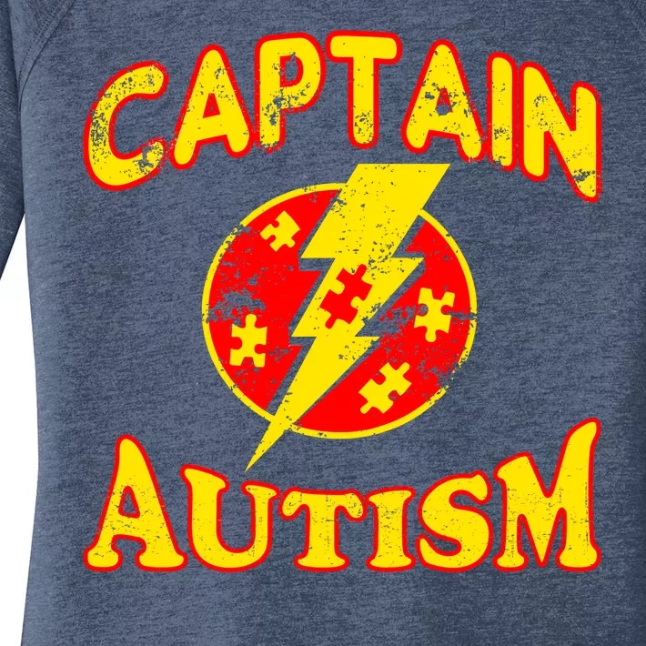 Captain Autism Superhero Logo Women's Perfect Tri Tunic Long Sleeve Shirt