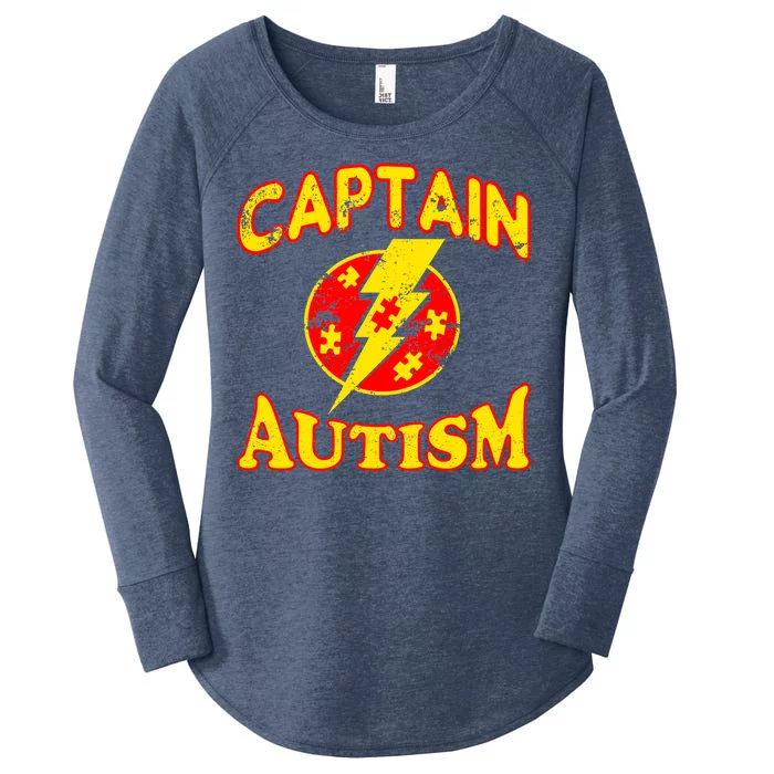 Captain Autism Superhero Logo Women's Perfect Tri Tunic Long Sleeve Shirt