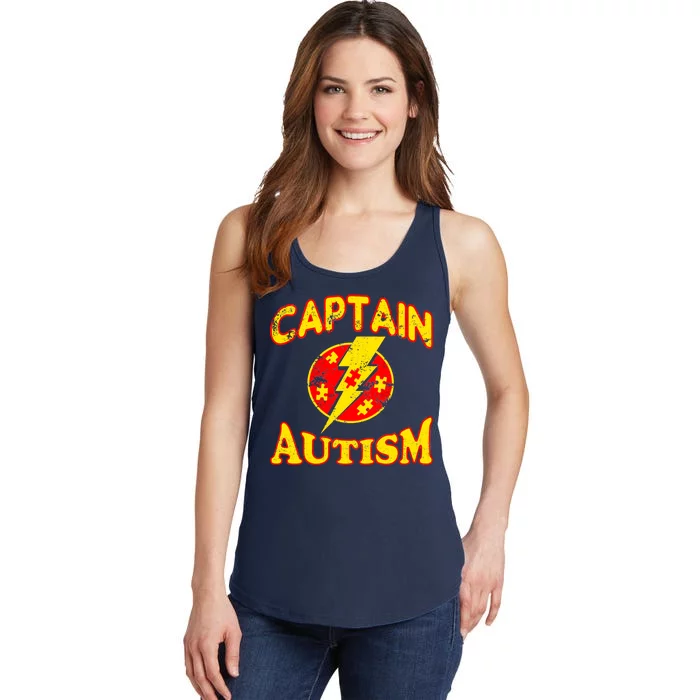 Captain Autism Superhero Logo Ladies Essential Tank