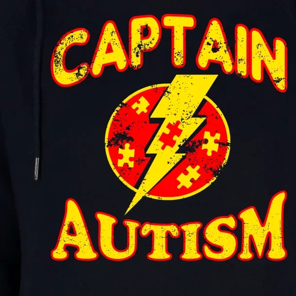 Captain Autism Superhero Logo Womens Funnel Neck Pullover Hood