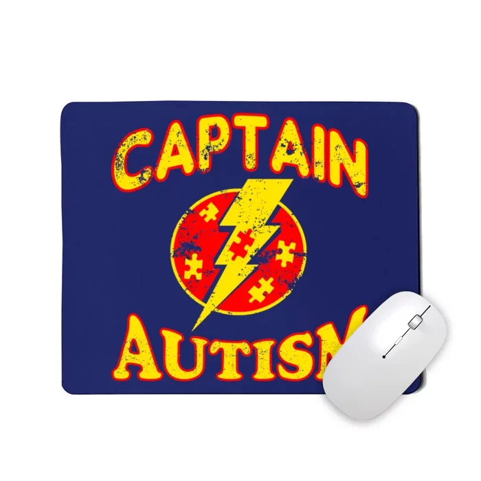 Captain Autism Superhero Logo Mousepad