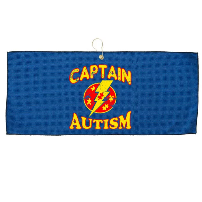 Captain Autism Superhero Logo Large Microfiber Waffle Golf Towel