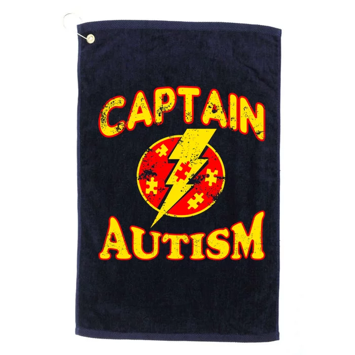 Captain Autism Superhero Logo Platinum Collection Golf Towel