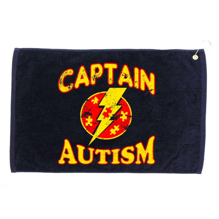 Captain Autism Superhero Logo Grommeted Golf Towel