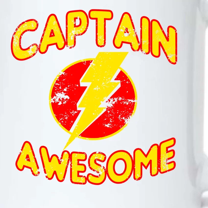 Captain Awesome Comic Logo Black Color Changing Mug